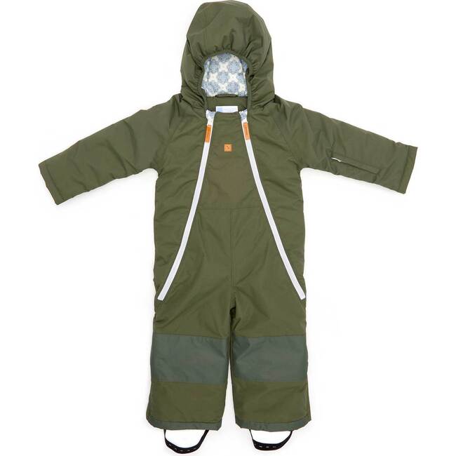 Mosaic Snowsuit, Olive Green - Snowsuits - 1