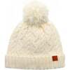 Cable Knit Pop Pom Hat, Winter White - Hats - 1 - thumbnail