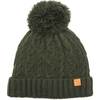 Cable Knit Pop Pom Hat, Olive Green - Hats - 1 - thumbnail