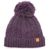 Cable Knit Pop Pom Hat, Dusty Purple - Hats - 1 - thumbnail