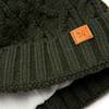 Cable Knit Pop Pom Hat, Olive Green - Hats - 2