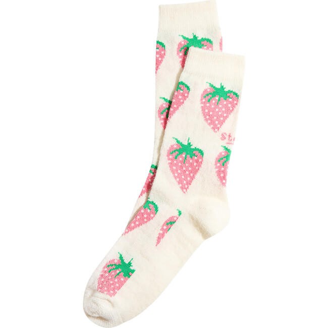 Women's Super Fine Wool Cozy Socks, Strawberry