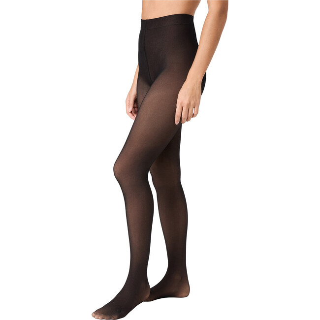 Women's Skin Illusion Fleeced Light Weight Tights, Beige & Black