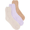 Women's Plush Cozy Socks, Nude, Blush & Mulberry (Pack Of 3) - Socks - 1 - thumbnail