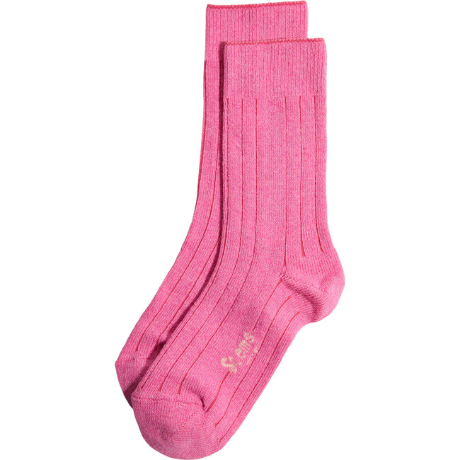 Women's Lux Wool Cashmere Crew Socks, Rosa