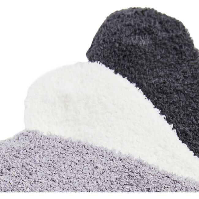 Women's Plush Cozy Socks, Charcoal, Grey & Ivory (Pack Of 3) - Socks - 2