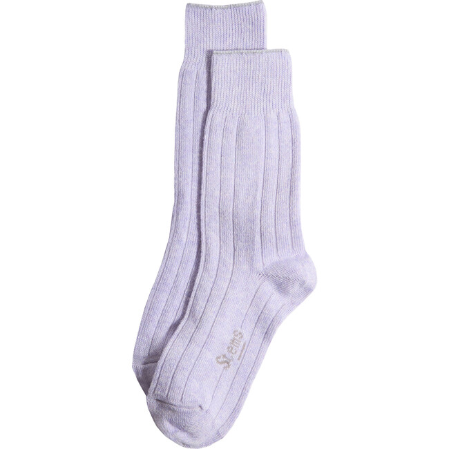 Women's Lux Wool Cashmere Crew Socks, Periwinkle