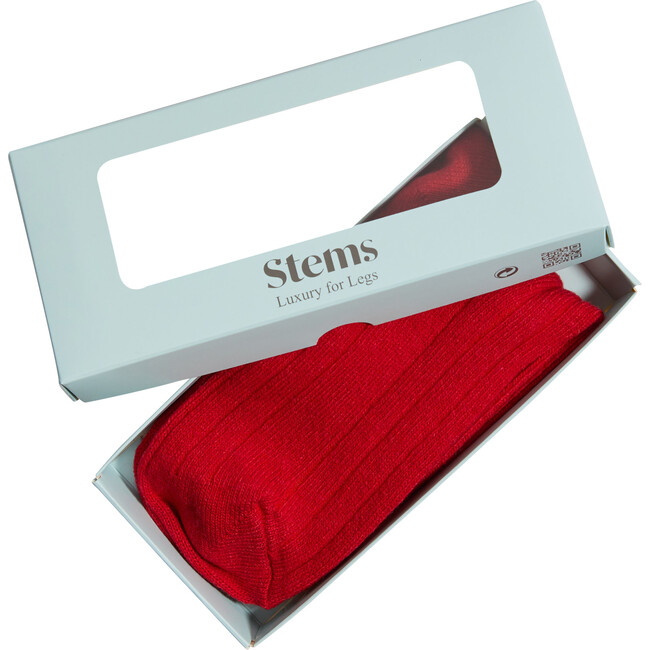 Women's Lux Wool Cashmere Crew Socks Gift Box, Red