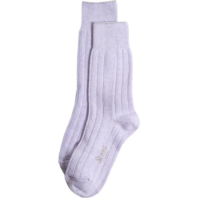 Women's Lux Wool Cashmere Crew Socks Gift Box, Periwinkle