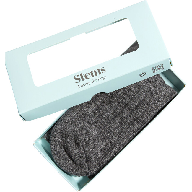 Women's Lux Wool Cashmere Crew Socks Gift Box, Grey - Socks - 2