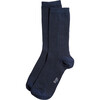 Women's Eco-Conscious Cashmere Crew Socks, Navy - Socks - 1 - thumbnail