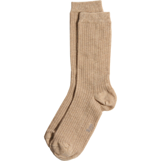 Women's Eco-Conscious Cashmere Crew Socks, Nude