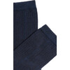 Women's Eco-Conscious Cashmere Crew Socks, Navy - Socks - 2