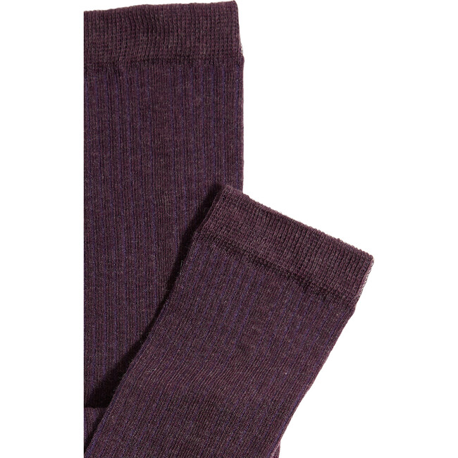 Women's Eco-Conscious Cashmere Crew Socks, Mauve - Socks - 2