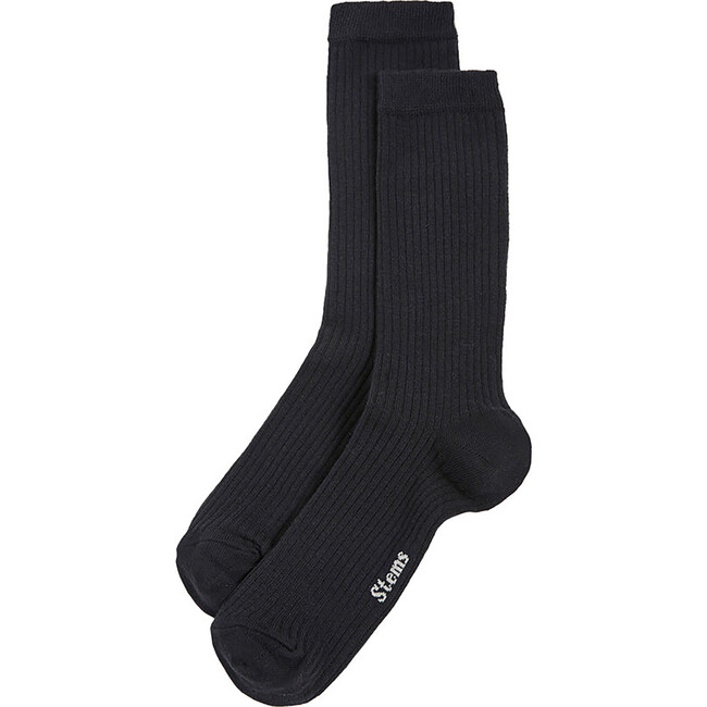 Women's Eco-Conscious Cashmere Crew Socks, Black