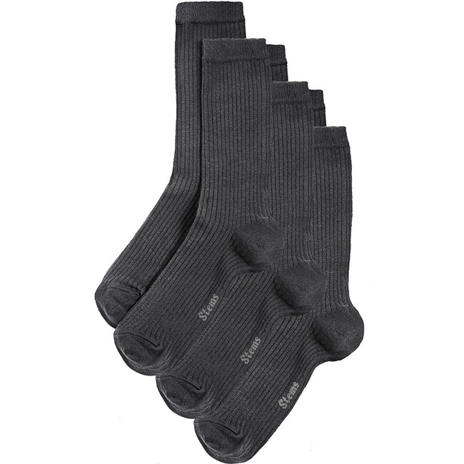 Women's Eco-Conscious Cashmere Crew Socks, Black (Pack Of 3)