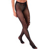 Women's Cut Out Mesh Tights, Black - Stockings - 1 - thumbnail