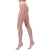 Women's Anemone Striped Floral Sheer Tights, Ivory - Stockings - 1 - thumbnail