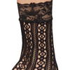 Women's Alexia Fishnet Lace Cuff Socks, Black - Socks - 2