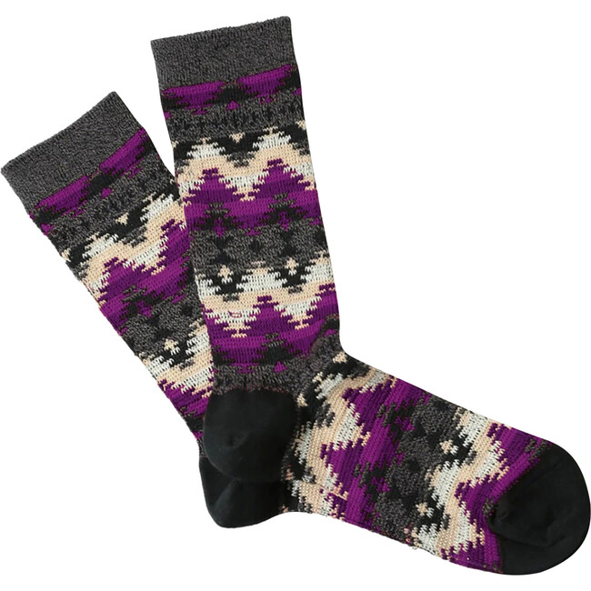 Women's Alex Diamond Wool Blend Socks, Charcoal