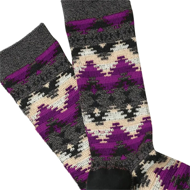 Women's Alex Diamond Wool Blend Socks, Charcoal - Socks - 2