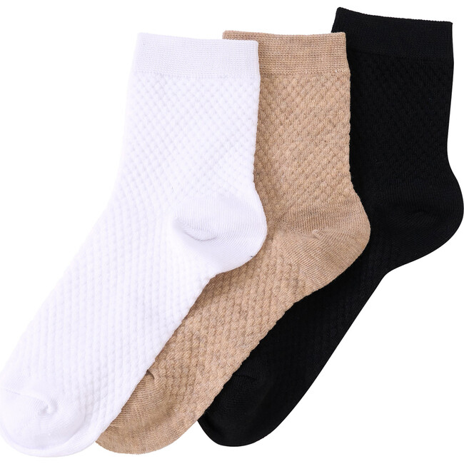 Women's Winter Honey Knit Crew Socks, Multicolors (Pack Of 3)