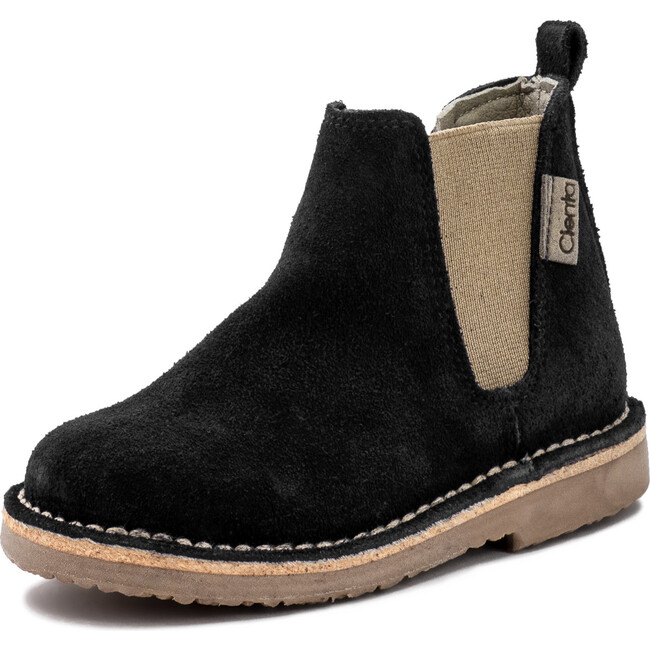 Suede Ankle Boot, Black