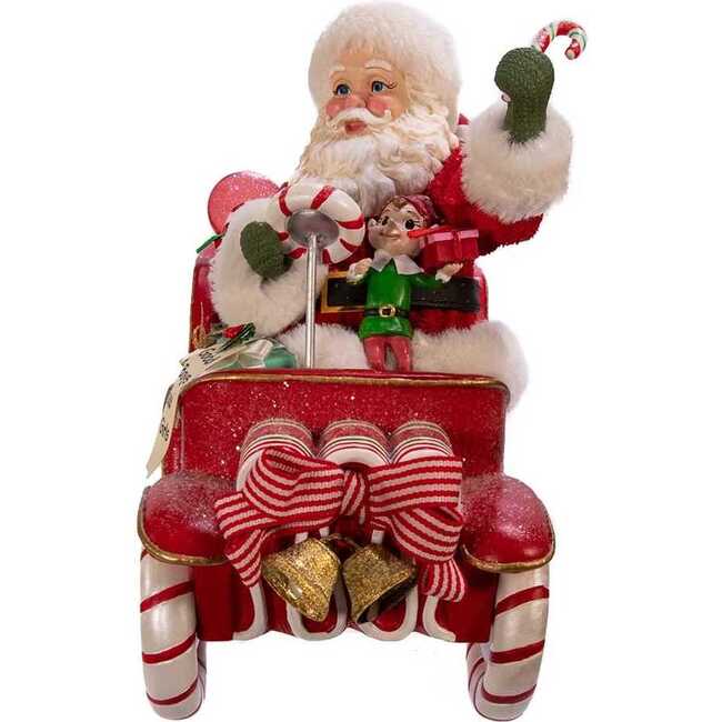 8.5-Inch Fabriché Musical Santa in Candy Car - Accents - 2