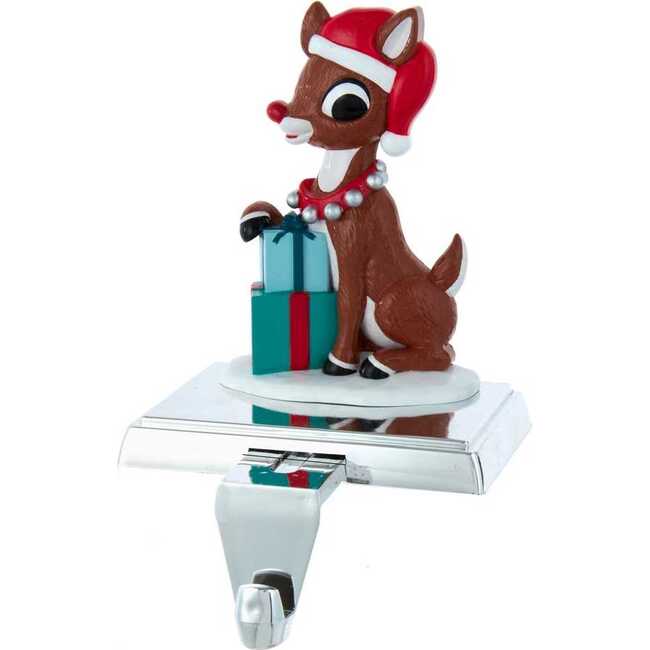 6.5-Inch Rudolph with Presents Stocking Holder