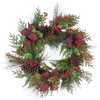 24-Inch Berries and Pinecone Ribbon Rattan Wreath - Wreaths - 1 - thumbnail