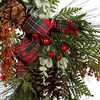 24-Inch Berries and Pinecone Ribbon Rattan Wreath - Wreaths - 2