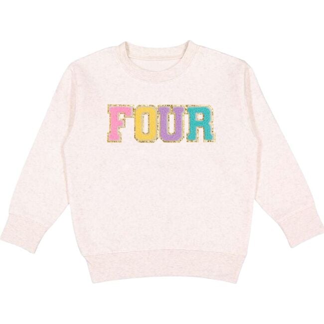 Fourth Birthday Patch Sweatshirt, Natural