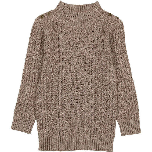 Marled Multi Knit Crew Neck Sweater, Taupe