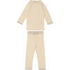 Half Flecked Long Sleeve Sweater & Pant 2-Piece Set, Cream - Mixed Apparel Set - 1 - thumbnail