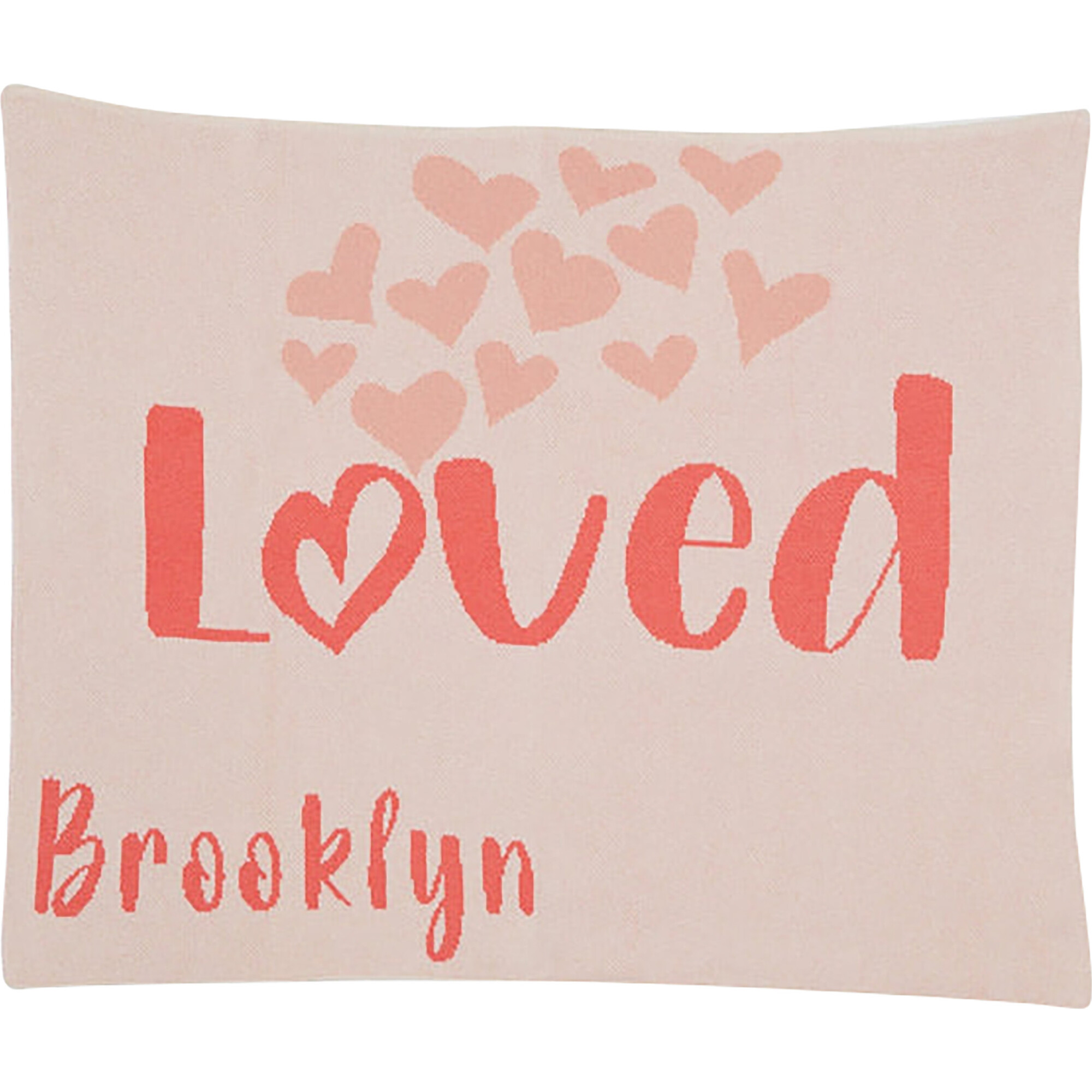 Personalized Baby Loved Blanket, Coral Pink - Blankets - 1