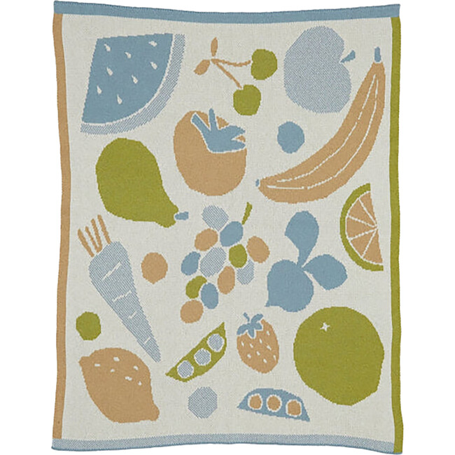 Baby Picnic Blanket, Blue and Green - Blankets - 1