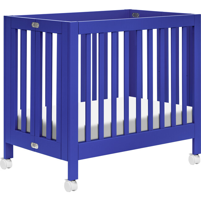 Origami Rolling Feet Mini Crib, Cobalt