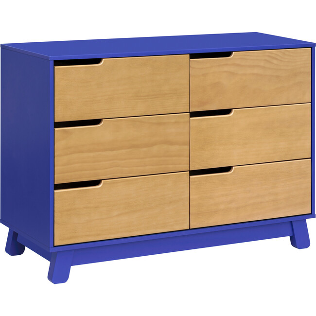 Hudson 6-Drawer Assembled Double Dresser, Cobalt & Honey