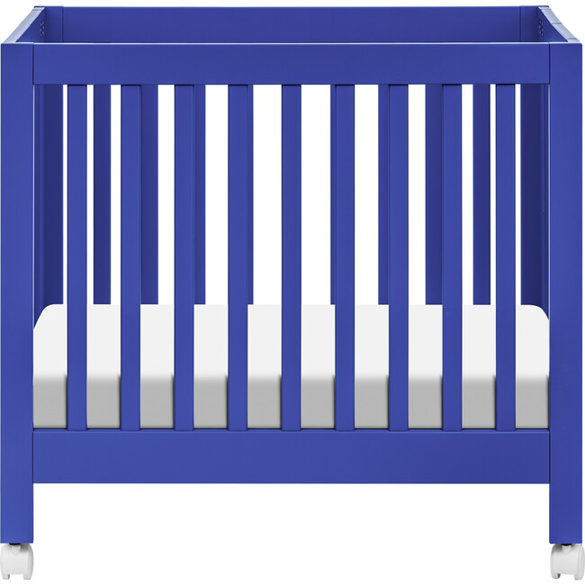 Origami Rolling Feet Mini Crib, Cobalt - Cribs - 4