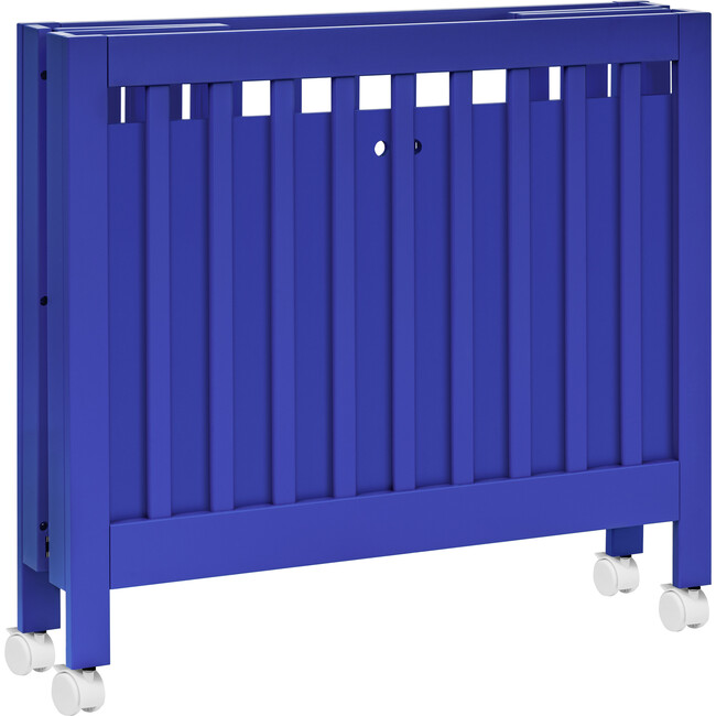 Origami Rolling Feet Mini Crib, Cobalt - Cribs - 5