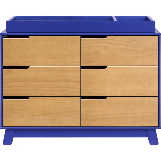 Hudson 6-Drawer Assembled Double Dresser, Cobalt & Honey - Dressers - 6