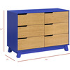 Hudson 6-Drawer Assembled Double Dresser, Cobalt & Honey - Dressers - 9