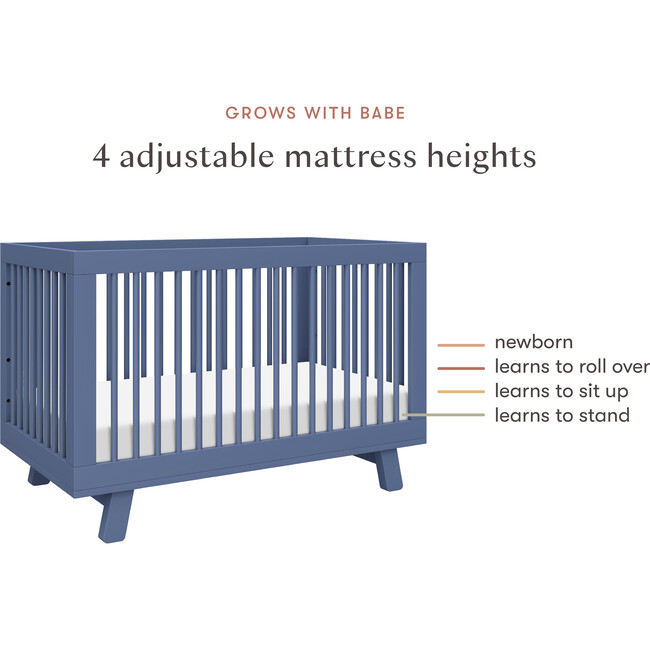 Hudson 3-In-1 Convertible Crib With Toddler Bed Conversion Kit, Cove Blue - Cribs - 8