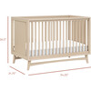 Peggy 3-In-1 Convertible Crib With Toddler Bed Conversion Kit, Taupe - Cribs - 9