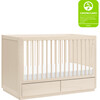 Bento 3-In-1 Convertible Storage Crib With Toddler Bed Conversion Kit, Washed Natural - Cribs - 10