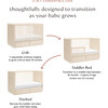 Bento 3-In-1 Convertible Storage Crib With Toddler Bed Conversion Kit, Washed Natural - Cribs - 11