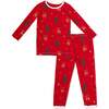 Reindeer Pajama Set, Red - Pajamas - 1 - thumbnail