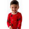 Reindeer Pajama Set, Red - Pajamas - 2