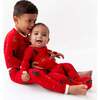 Reindeer Zippered Footie, Red - Footie Pajamas - 4