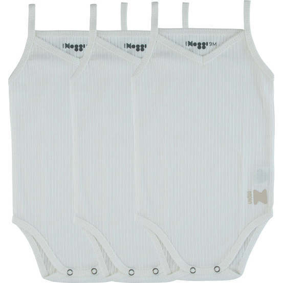 Ribbed Boys Tank Bodysuits, White (3-Pack)